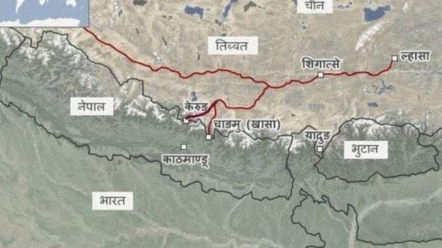 नेपाल चीन रेल वे प्रस्तावित लाइन