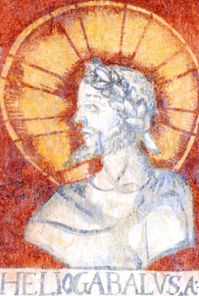 Fresco del emperador Heliogábalo.