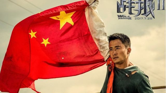 电影《战狼2》由吴京自导自演，具有浓烈的爱国主义色彩。(photo:BBC)