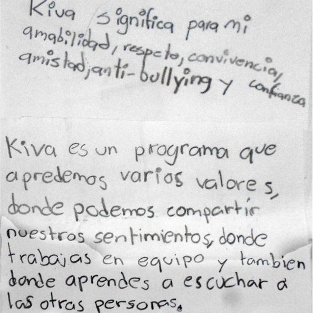 Nota de los alumnos del colegio Erik Erikson.