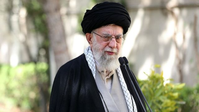 Iranian Supreme Leader Ali Khamenei speaks during Tree Planting Day in Tehran on 6 March, 2023