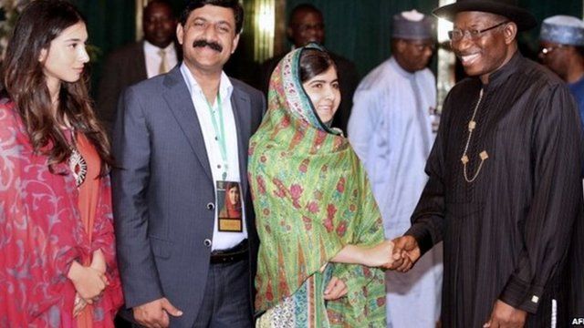 Malala com Goodluck Jonathan