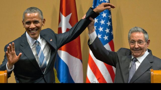 Barack Obama y Raúl Castro