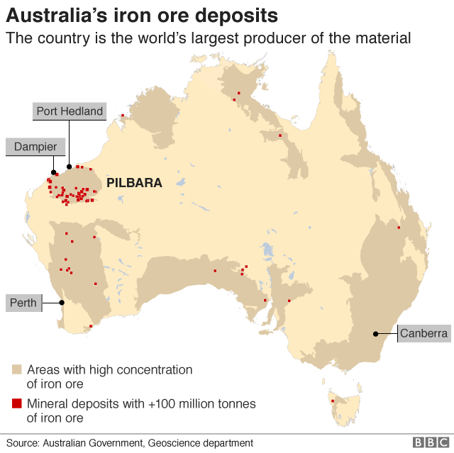 iron ore mining map
