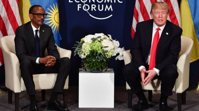 盧旺達總統卡加梅與美國總統特朗普