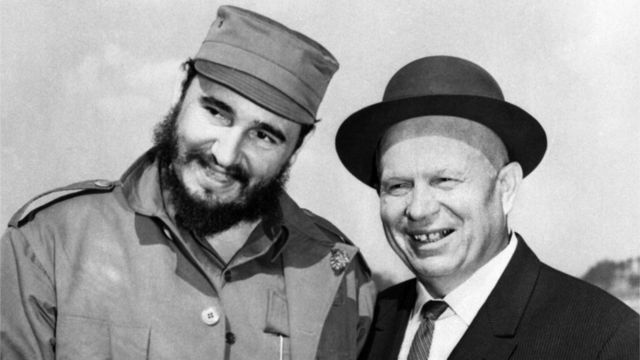 Fidel Castro y Nikita Kruschev