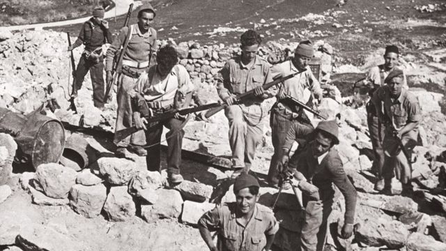 Membros da Haganah, patrulha da força de autodefesa da Agência Judaica, em 1948