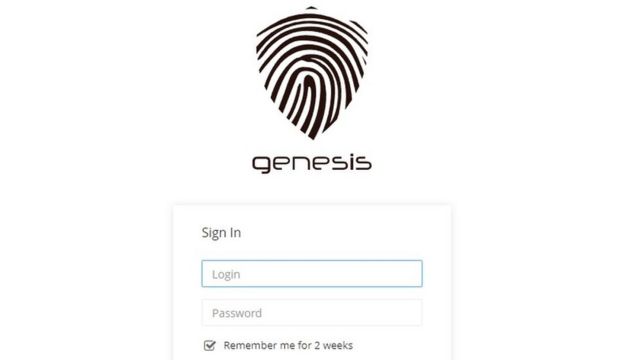صفحة تسجيل الدخول إلى موقع جينيسيس