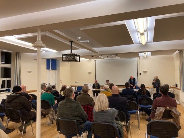 A community meeting held at Coalbrookdale