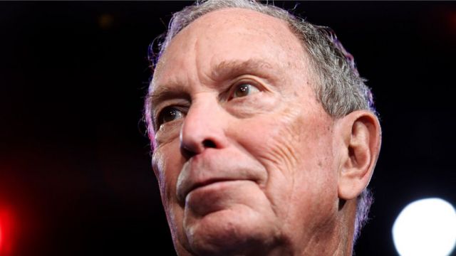 Michael Bloomberg appears at his Super Tuesday night rally in West Palm Beach