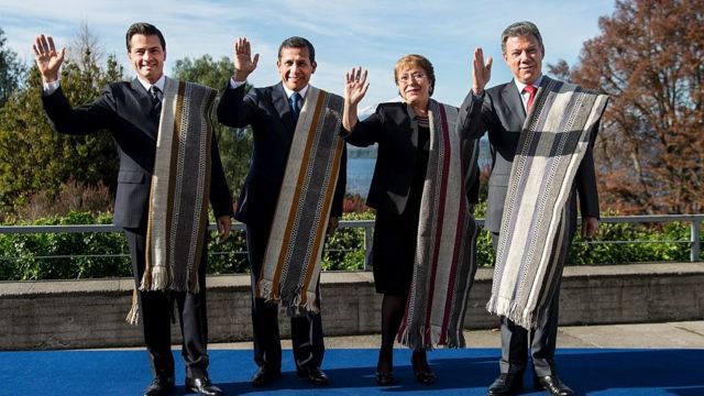 Presidentes de México, Perú, Chile y Colombia