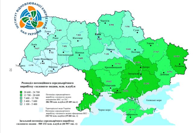 Мапа водневого потенціалу України