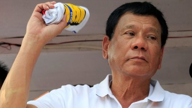 フィリピン大統領に当選したドゥテルテ氏。写真は今年4月12日