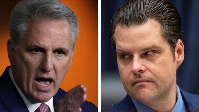 Nghị sĩ Matt Gaetz và ông Kevin McCarthy 