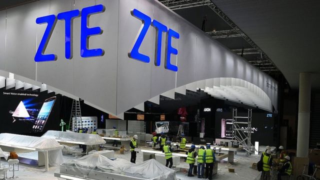 Stand de la compañía china ZTE en el MWC 2017 de Barcelona