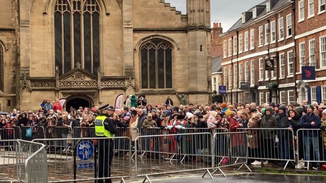 Crowds in front of York Minster