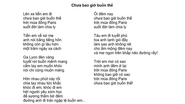 Bài thơ “Chưa bao giờ buồn thế” 