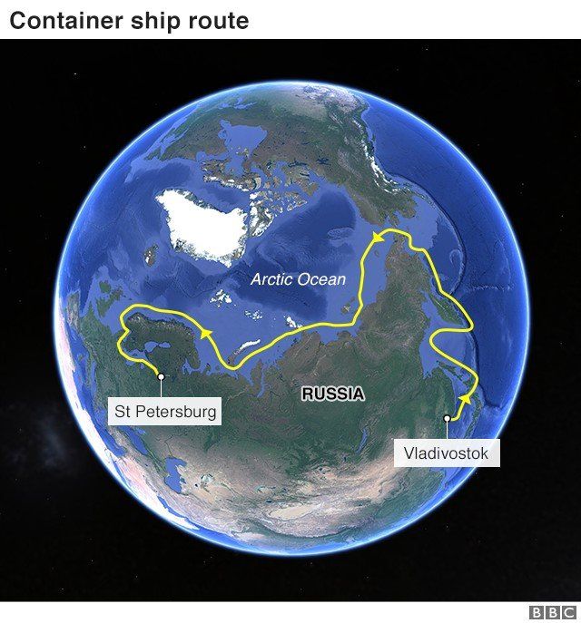 Container ship route
