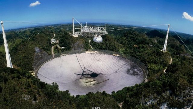Signals detected by the giant Arecibo radio telescope in Puerto Rico have helped scientists hone in on the source of a fast radio burst