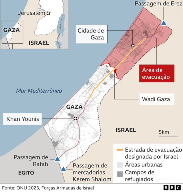 Mapa de Gaza