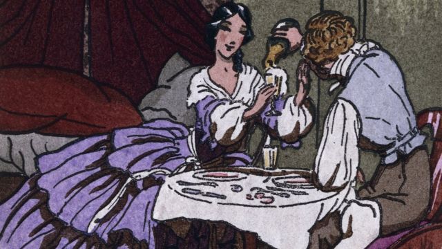Madame Bovary con su segundo amante, León