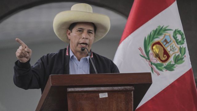左翼的佩德罗·卡斯蒂略（Pedro Castillo）今年7月当选秘鲁总统。(photo:BBC)