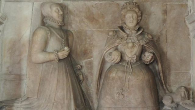 Escultura na igreja de Bacton