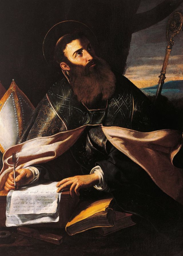 Retrato de San Agustín de Hipona, de Cecco del Caravaggio (activo ca 1610-1620).