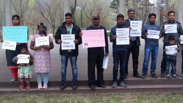 தமிழகத்துக்கு ஆதரவாக தென்கொரியாவில் போராட்டம்