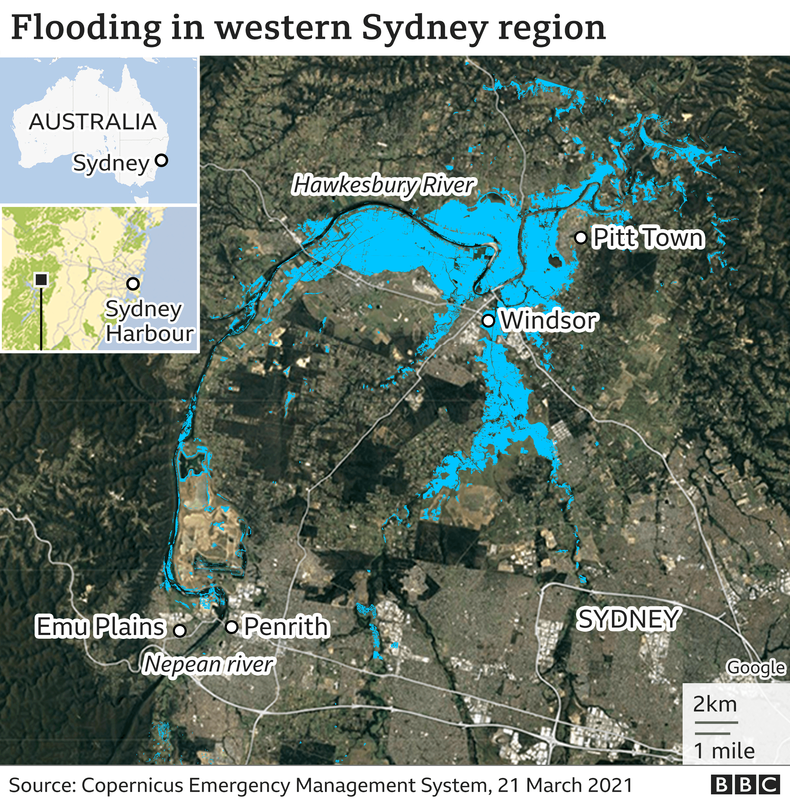 Australia Floods Western Sydney Greatest Concern As More Rain Falls Bbc News