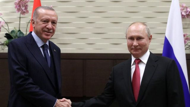 الرئيس الروسي فلاديمير بوتين يلتقي بالرئيس التركي رجب طيب أردوغان في سوتشي VLADIMIR SMIRNOVSPUTNIK/KREMLIN POOL