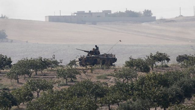 A Turkish tank near the Syrian border, 24 August