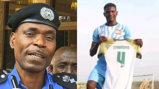 Inspector General of Police Mohammed Adamu (left), late Remo Stars footballer Tiyamiyu Kazeem (right)