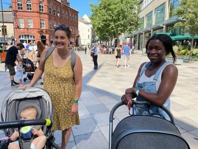 Luana Beynon (left) and Charmaine Smikle attended the event at Cardiff Central Library with their children