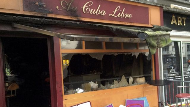 El restaurante de Rouen incendiado