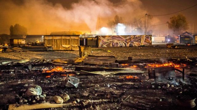 آتش سوزی اردوگاه پناهندگان