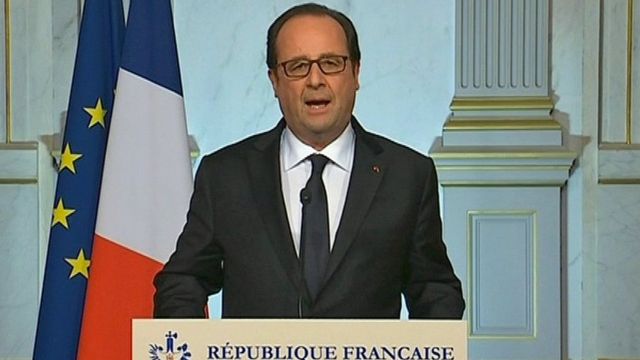 François Hollande durante o pronunciamento
