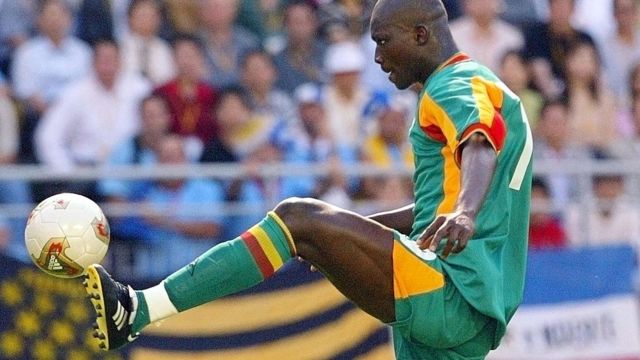 Senegalese midfielder Papa Bouba Diop pictured in 2002