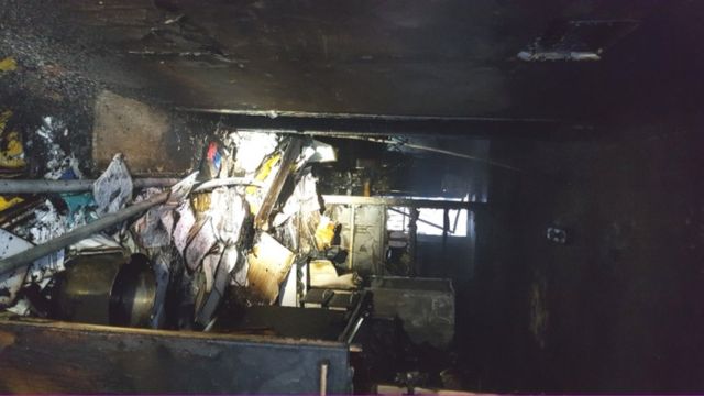 The interior of the burnt apartment