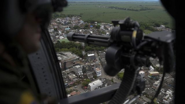 Colombian police helicopter