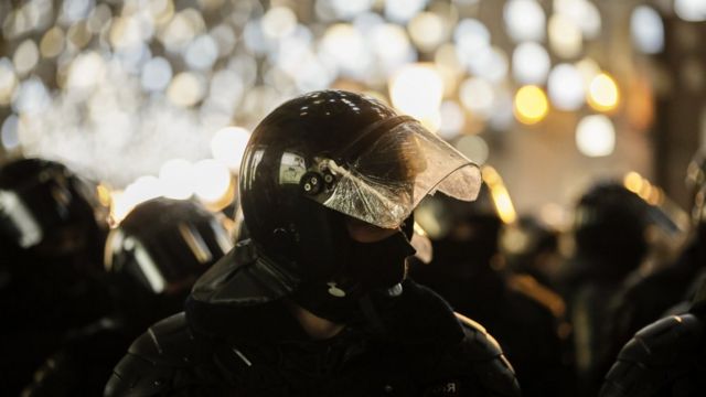 riot police in Moscow