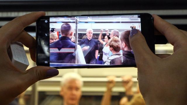 Мэр Москвы Сергей Собянин в метро