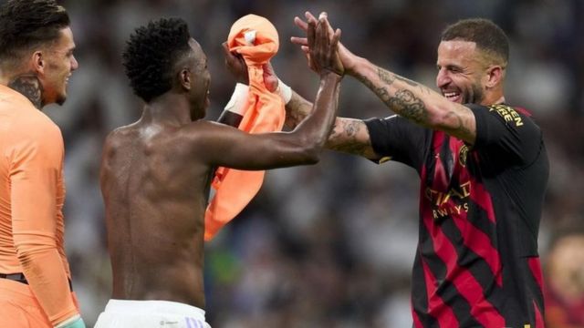 Vinicius Jr. and Kyle Walker had a private battle on the pitch in the first leg at Madrid