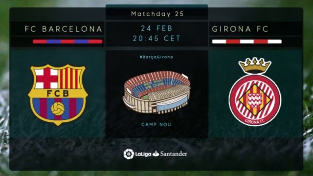FC Barcelona vs Girona FC match. 24 February, 2018.