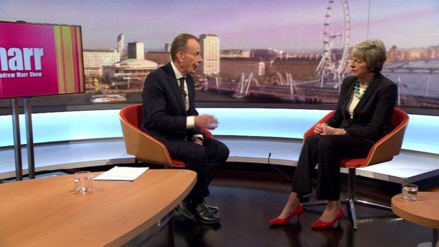 Theresa May speaking to Andrew Marr