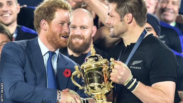 Prince Harry at the 2015 Rugby World Cup final