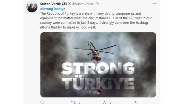 Twitter post condemning calls for international aid