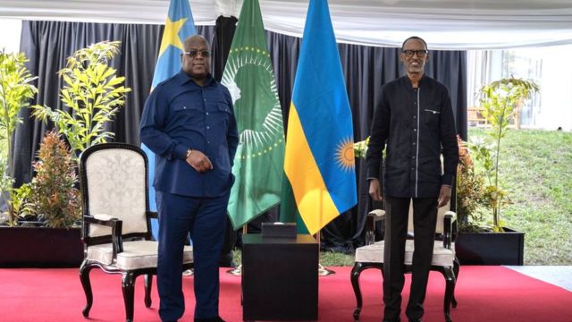 Prezida Kagame na Prezida Tshisekedi