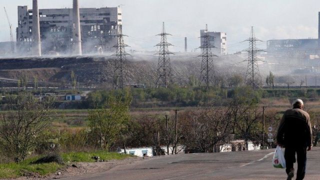 Azovstal Steel Plant  was heavily attacked by Russian forces  once more