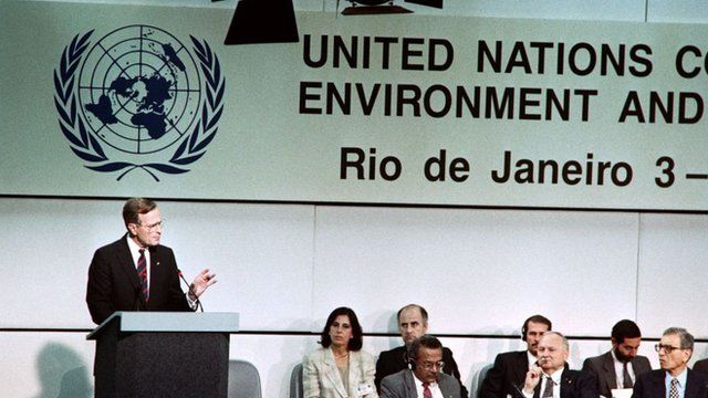 Bush discursa no Rio em 1992